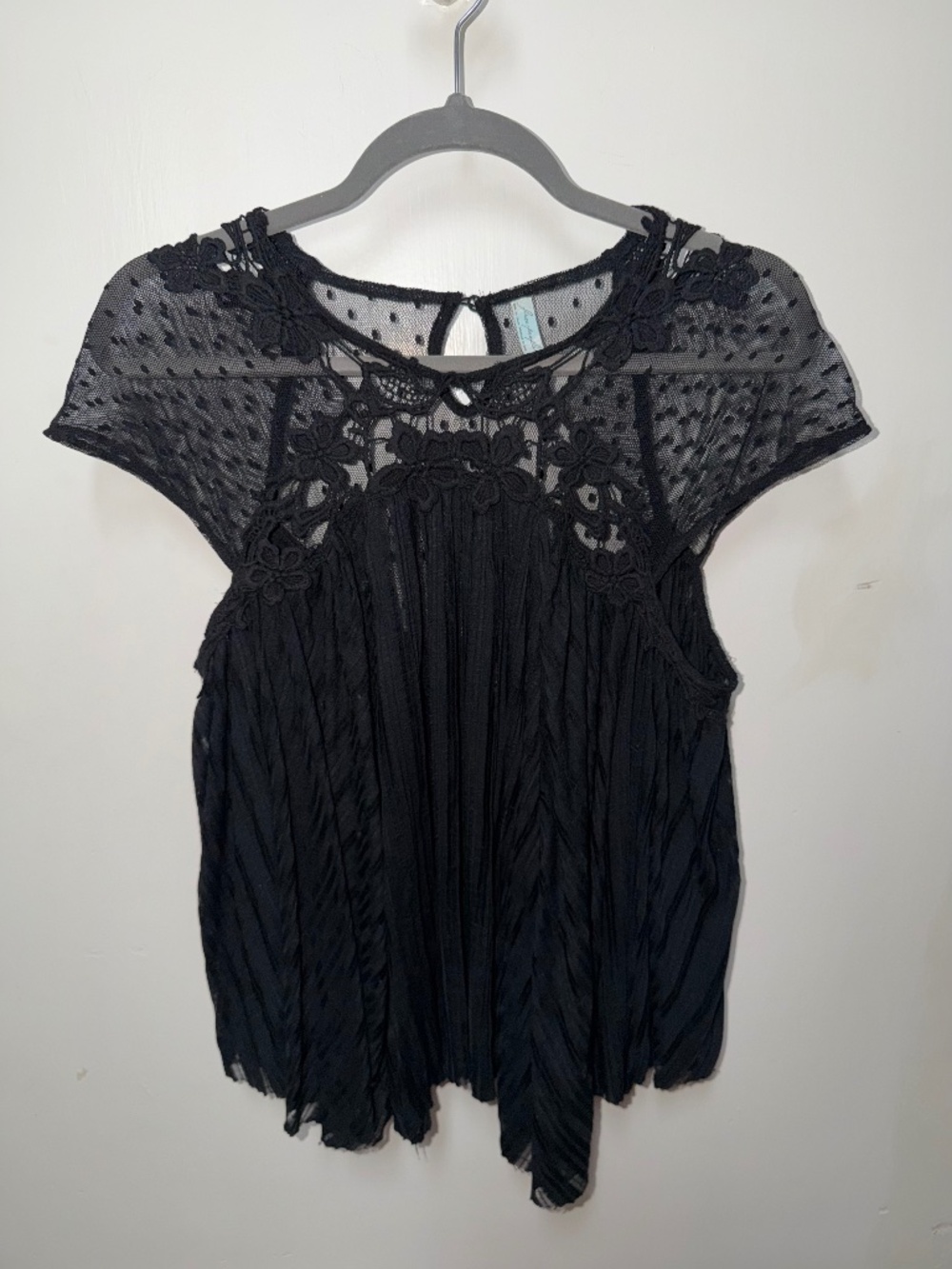 Free People mesh and lace babydoll top